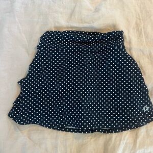 Donna Jo black and white polka dot skirt with ruffled back. Excellent condition
